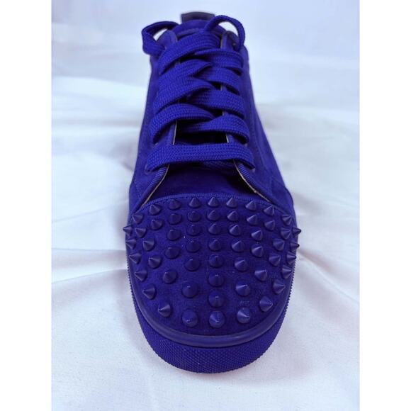 Christian Louboutin Louis Junior Spike Sneakers US-10 Suede Blue SPB-EB 370008 main image 14